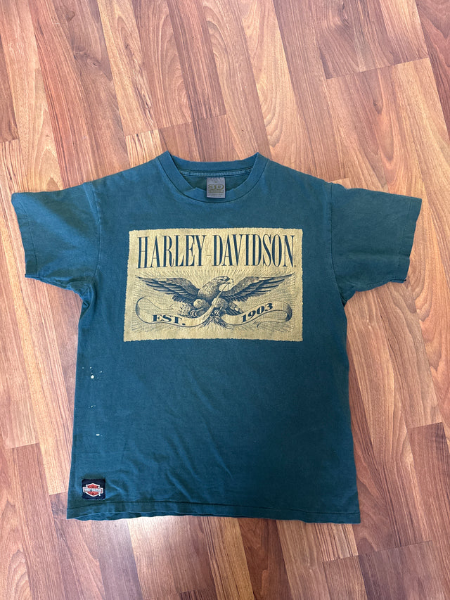 Vintage 1990s Harley-Davidson 3D Emblem Eagle Single Stitch T-Shirt Medium