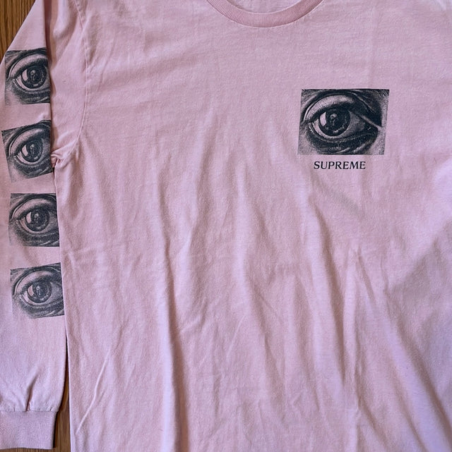 Supreme Pink MC Escher Eye LS Tee Large