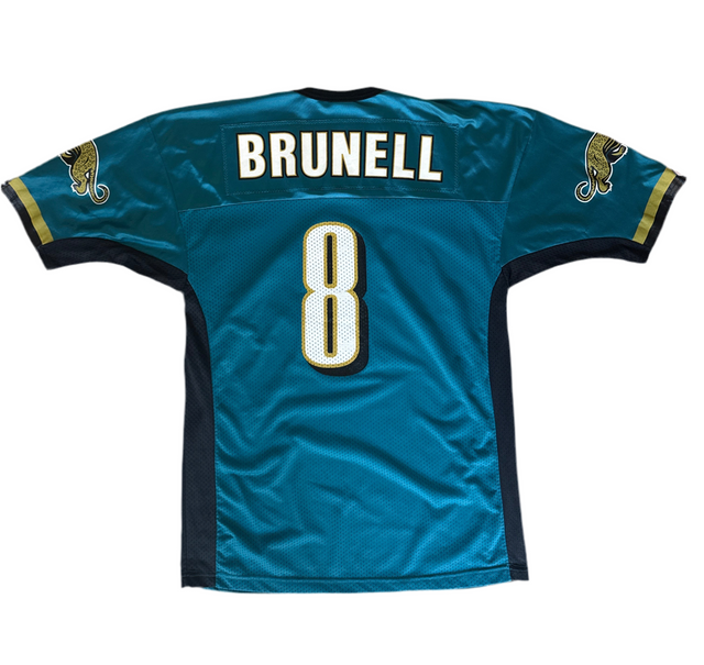 Vintage 90s Champion Jacksonville Jaguars Mark Brunell #8 NFL Jersey (Size 44, Teal)