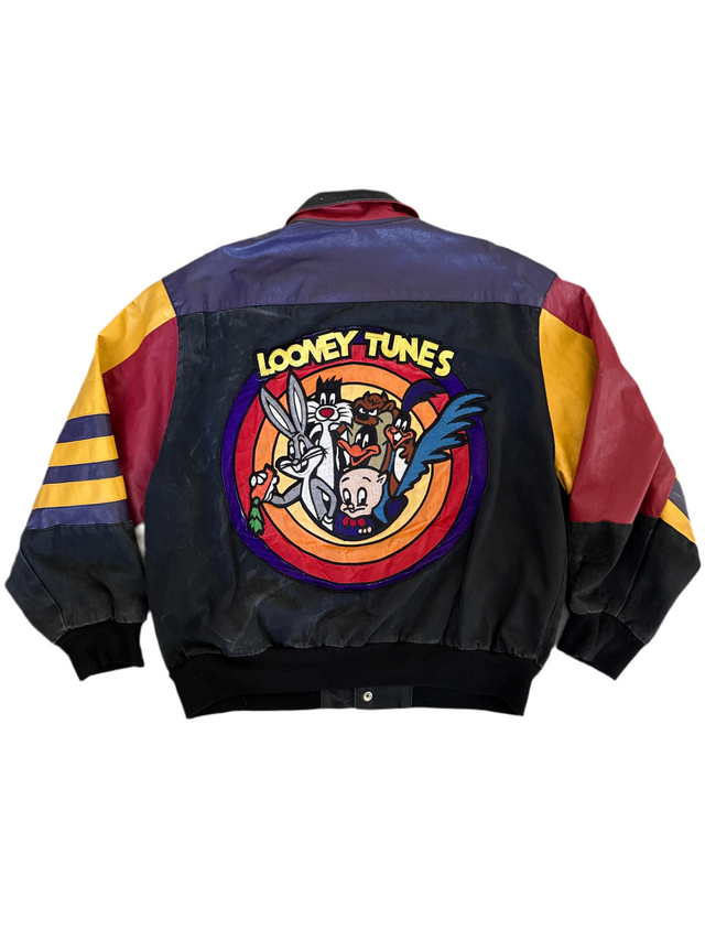 Vintage 90s Jeff Hamilton Looney Tunes Leather Jacket (XL, Warner Bros)