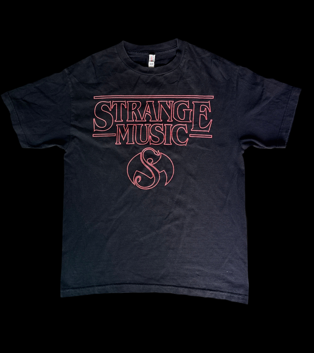 Vintage Strange Music Logo Tee (Black, Size M)