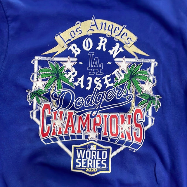 Born X Raised Dodgers World Series Champion 2020 Hoodie Sweatshirt XL