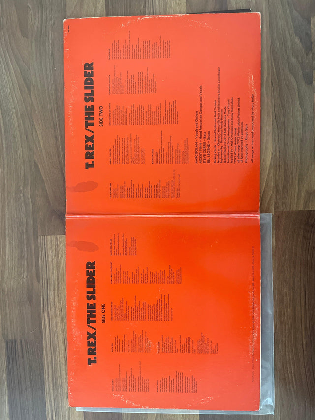 T-Rex The Slider LP 1972 First Pressing W/ Lyrics