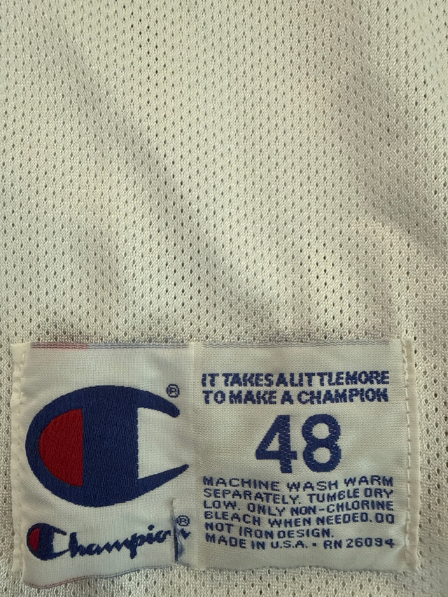 Vintage 1997 Detroit Pistons Grant Hill #33 Champion NBA Jersey White Size 48 XL