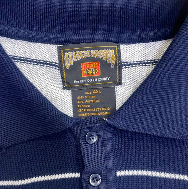 Fb County Trilogy Charlie Brown Blue & White Polo Shirt 4XL