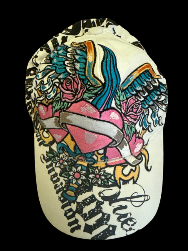 Vintage Y2K Bejeweled by Susan Fixel Rhinestone Tattoo Cap