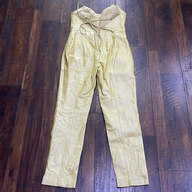 Y2K Leather Jumpsuit Size 8