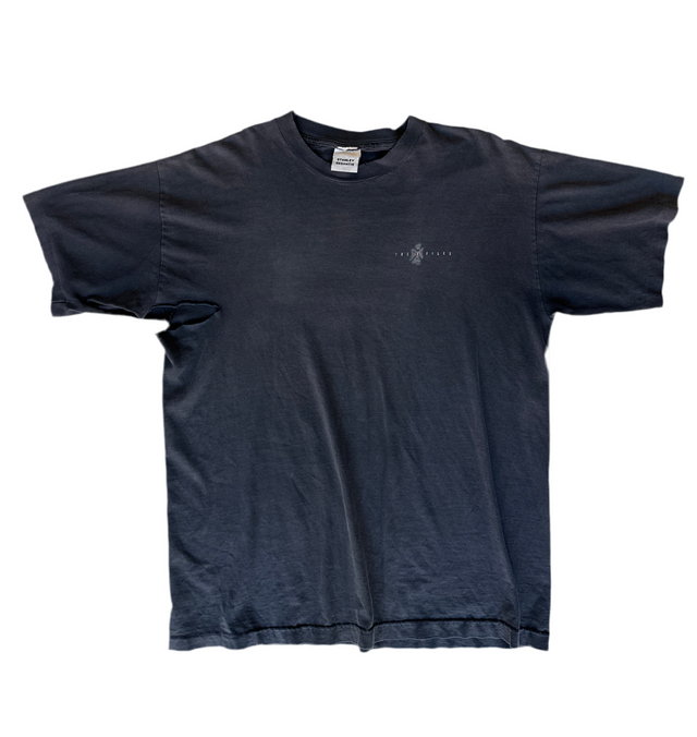 Vintage 1990s The X-Files Stanley Desantis T-Shirt – Faded Black, Double-Sided Graphic, Distressed