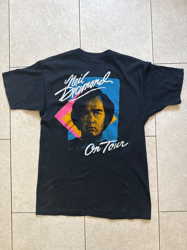 Vintage 1987 Neil Diamond On Tour Vintage Concert T-Shirt Size Large Made USA