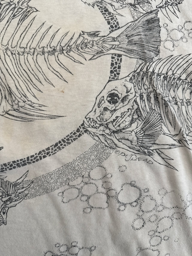 Vintage 1990s Fishbone Pushead All Over Print Graphic T Shirt XL Made USA