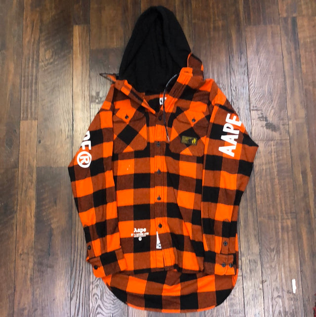 AAPE Workers Union BY *A BATHING APE Flannel Hoodie M