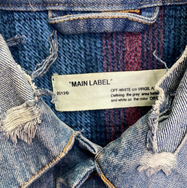 2013 Virgil Abloh Off White Paint Denim Jacket L