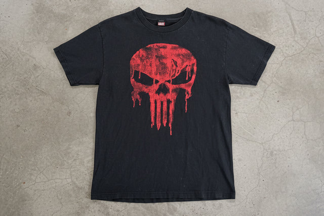Marvel Punisher Skull T-Shirt Black Size Large