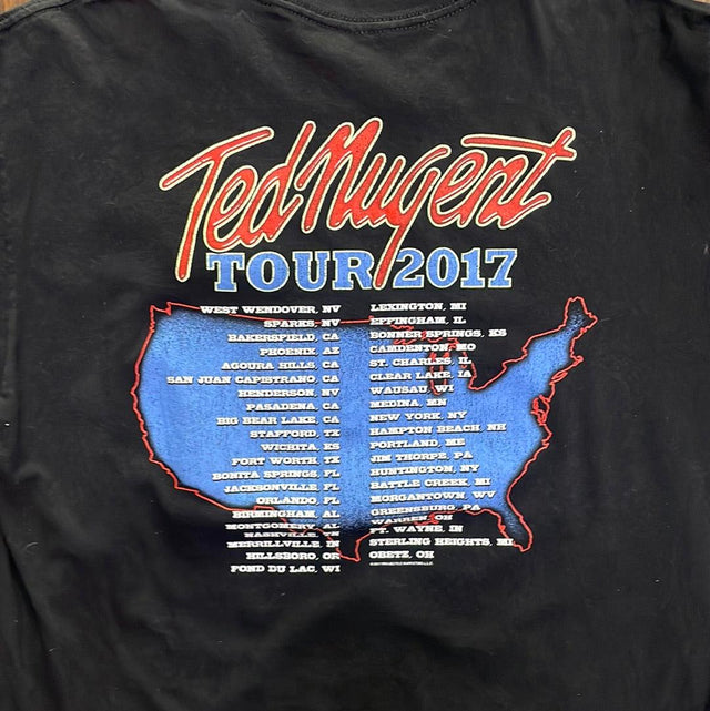 Ted Nugent Rockin America Again Tour 2017 T-Shirt XL