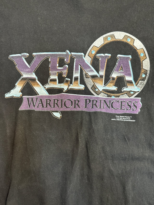 Vintage 1997 Xena Warrior Princess T-Shirt Black XL | 90s Cult Classic TV Tee