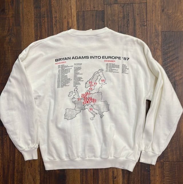 1987 Bryan Adams Into The Fire Europe Tour 1987 Crewneck XL