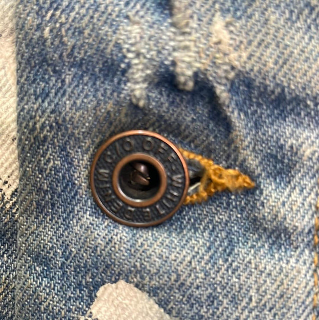 2013 Virgil Abloh Off White Paint Denim Jacket L