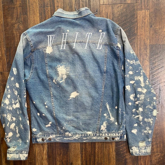 2013 Virgil Abloh Off White Paint Denim Jacket L