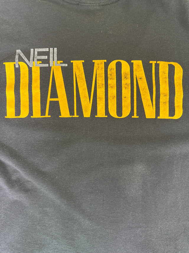 Vintage 1990 Neil Diamond Tour T-Shirt Made In USA Black Size XL