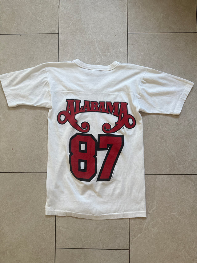 Vintage 1988 Alabama 87 Chalk Line Made In USA Football Jersey T Shirt Size Small