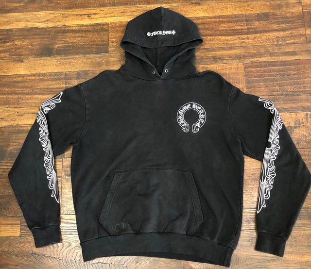 Chrome Hearts Horse Shoe Floral Hoodie Medium