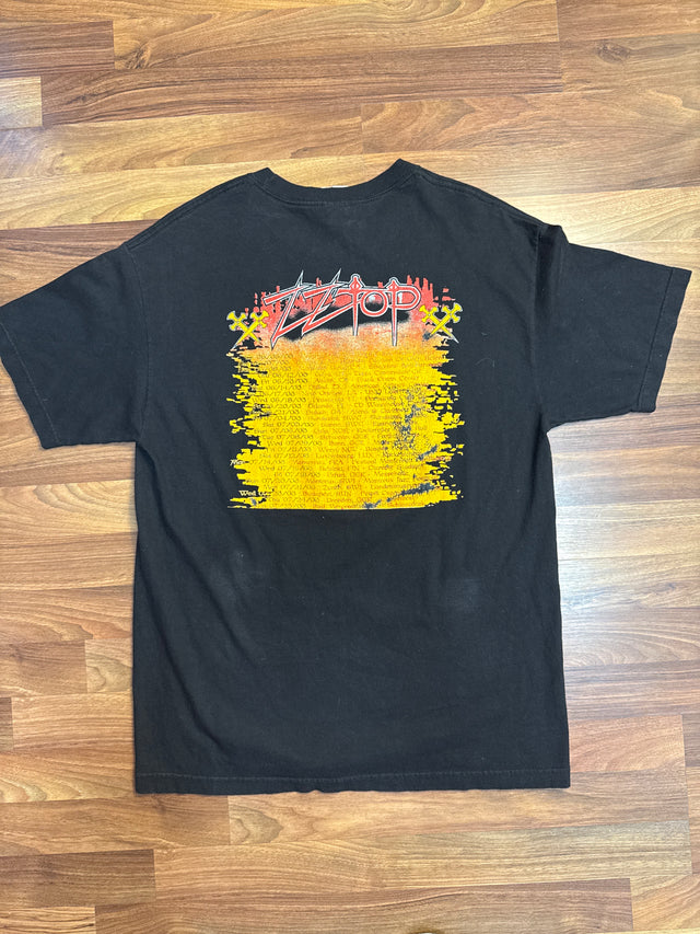 ZZ Top 2003 Tour Tee Vintage Cinder Block Double-Sided Shirt – Size L