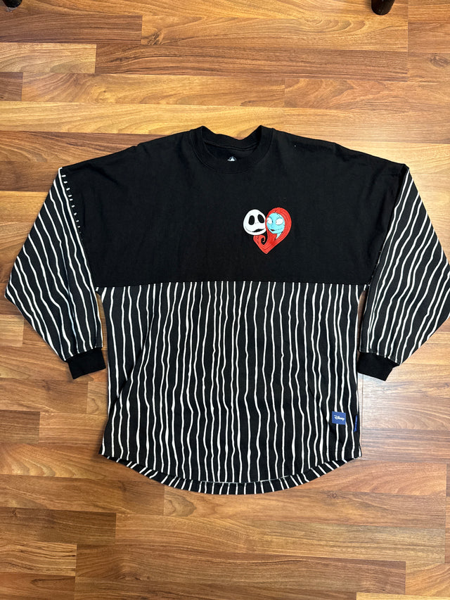 Disney Nightmare Before Christmas Spirit Jersey – Jack & Sally Stripe – Size S