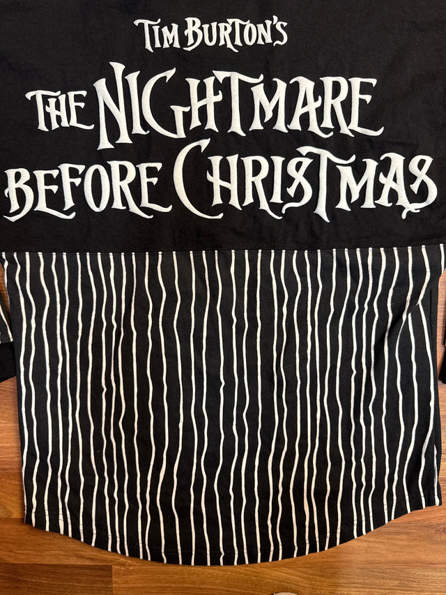 Disney Nightmare Before Christmas Spirit Jersey – Jack & Sally Stripe – Size S