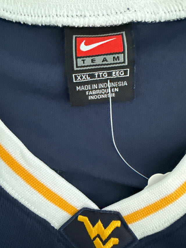 Vintage Y2K Nike West Virginia Mountaineers #21 Basketball Jersey XXL
