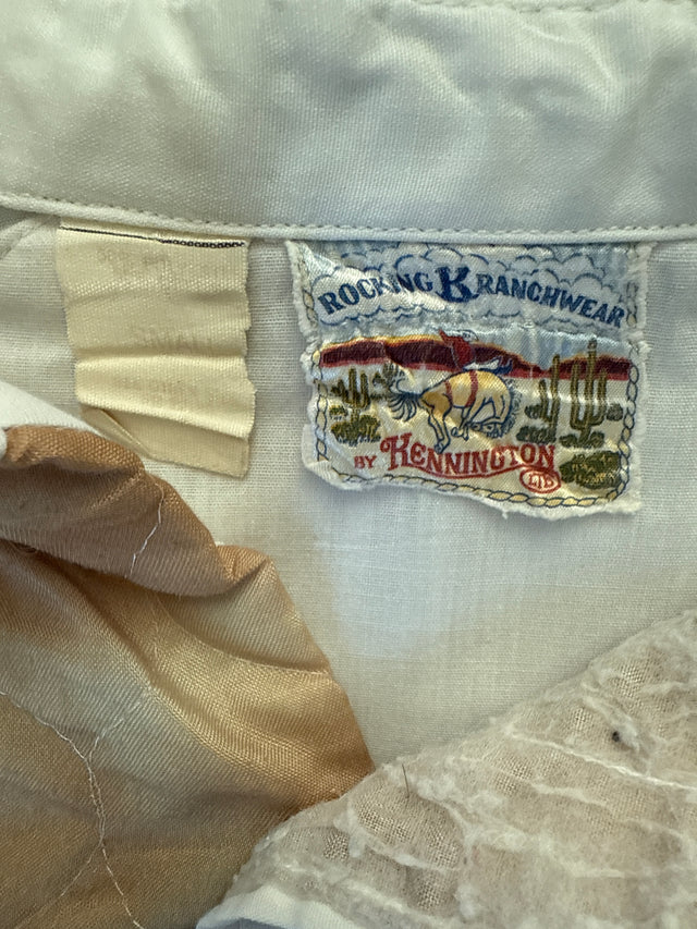 Vintage 1980s Rocking K Ranchwear by Kennington Western Shirt – Native American Chief Quilted Airbrush Art