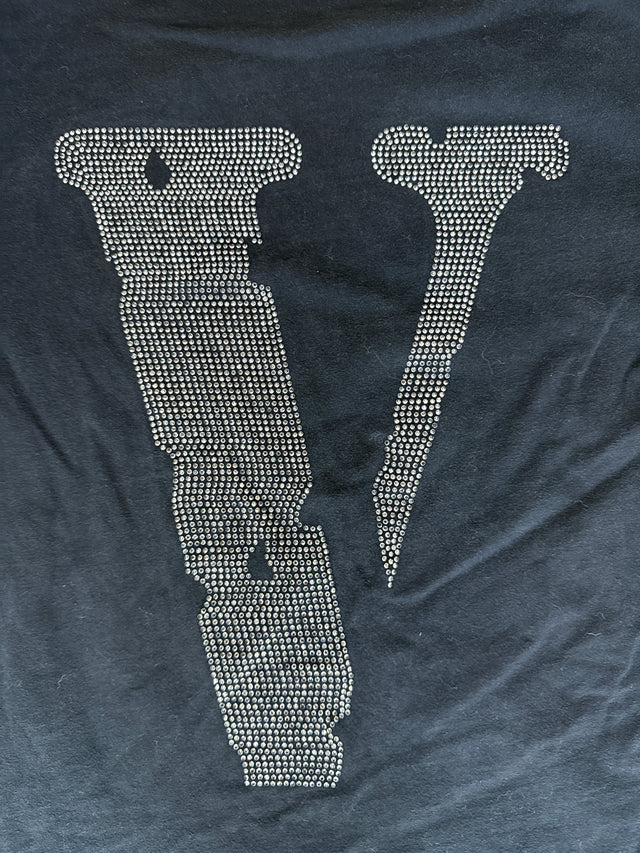VLONE “FRIENDS-” Rhinestone Tee Black (Small, Made in USA)