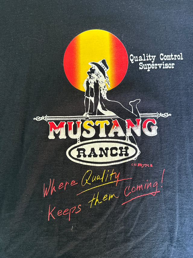 Vintage 1992 Mustang Ranch Brothel Tee XXXL – Fruit of the Loom Heavy Cotton