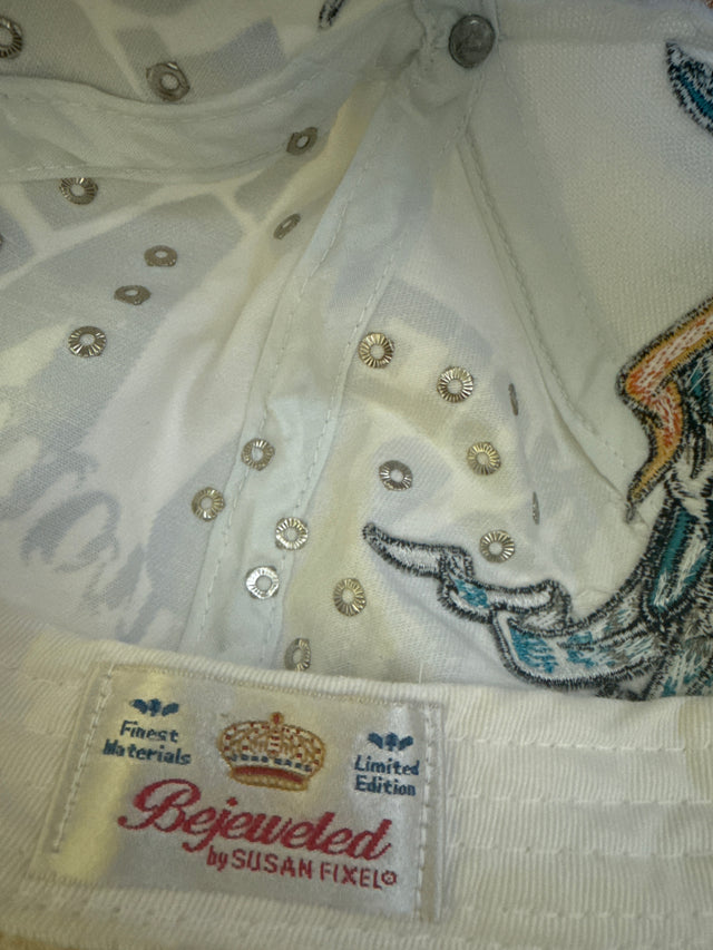 Vintage Y2K Bejeweled by Susan Fixel Rhinestone Tattoo Cap