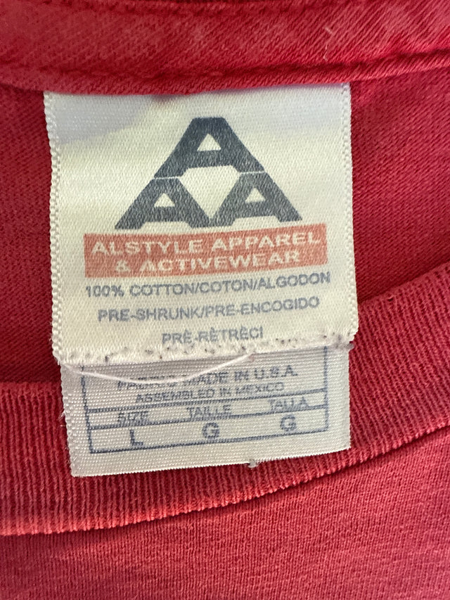 Vintage 2000s Y2K Orange County Choppers Flame Long Sleeve T-Shirt Red (Size L)