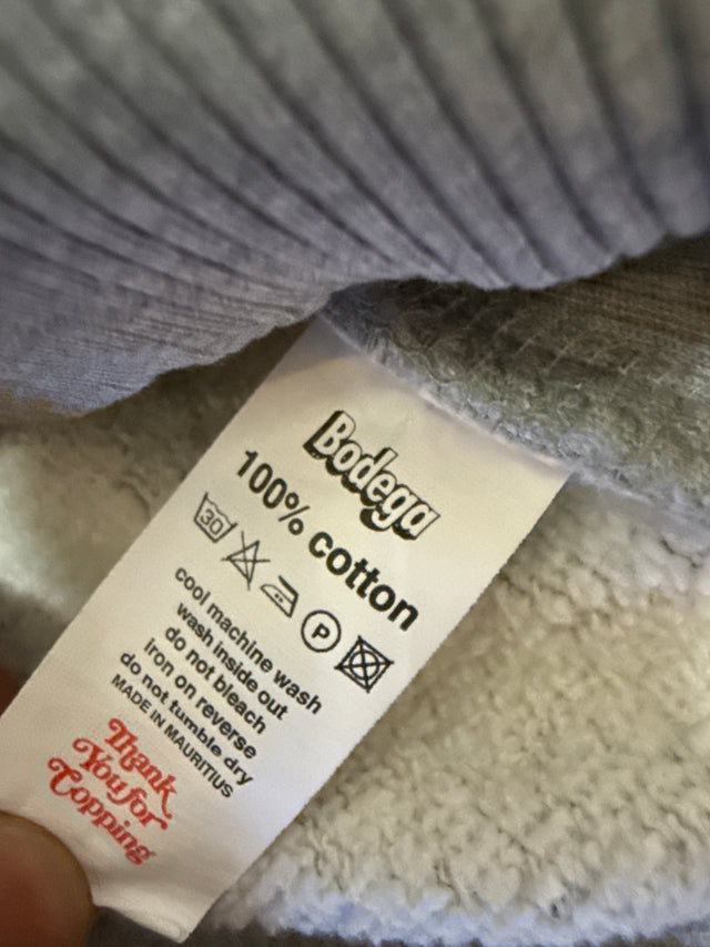 Bodega Collegiate Crest Hoodie Grey Size L