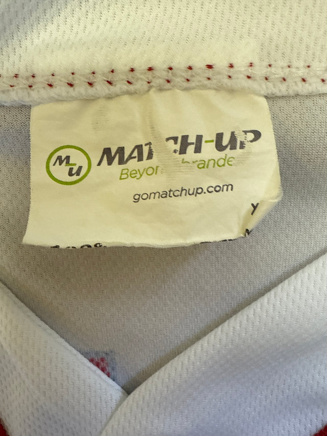 Carlos Baerga #9 Cleveland Indians Jersey — White Mesh Button-Up (Match-Up Brand) M