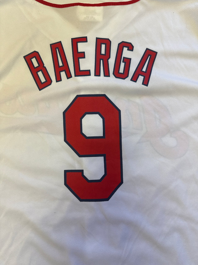 Carlos Baerga #9 Cleveland Indians Jersey — White Mesh Button-Up (Match-Up Brand) M
