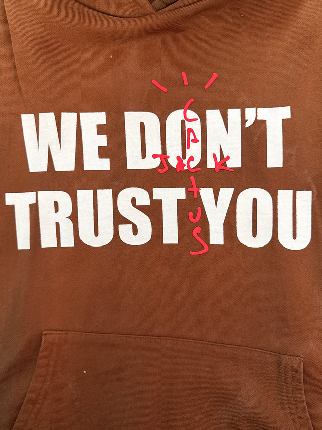 Cactus Jack “We Don’t Trust You” Hoodie – Brown Large