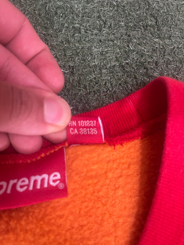 ss18 Supreme Contrast Crewneck Sweatshirt Red Large