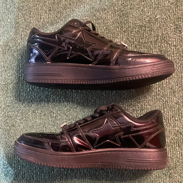 A Bathing Ape Bape Sta Low Patent Black