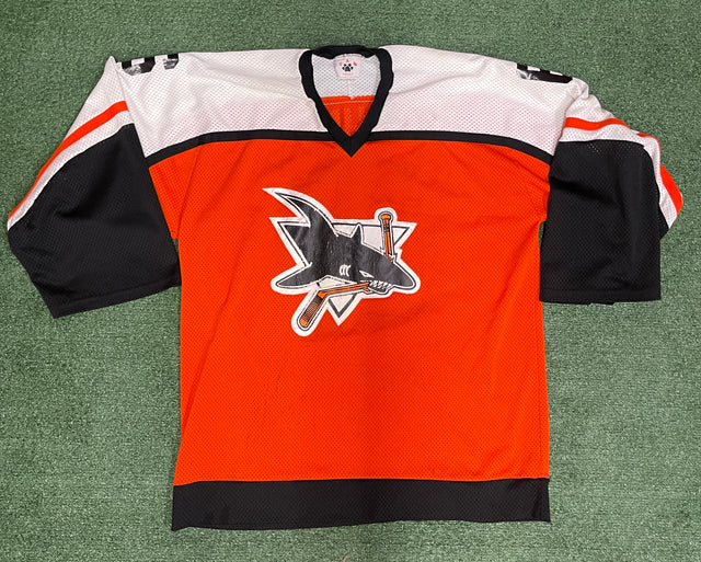 Vintage San Jose Sharks Orange PRACTICE Jersey Furhman