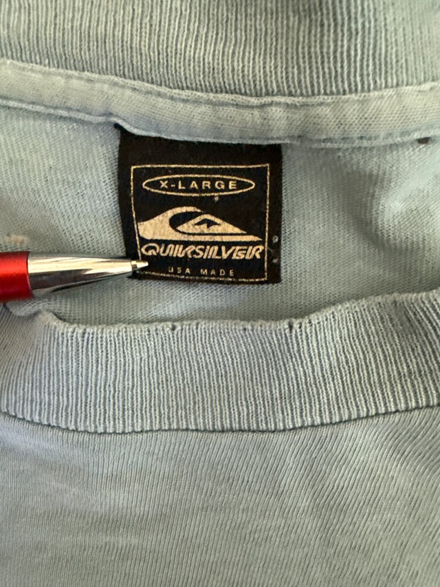 Vintage 1990s Quiksilver USA Made Logo T-Shirt Size XL Single Stitch Surf Skate