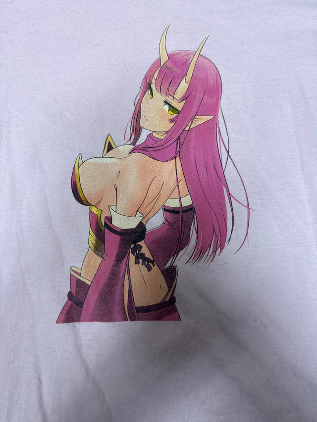Lewd Complex Pink Anime Demon Girl Tee – Large