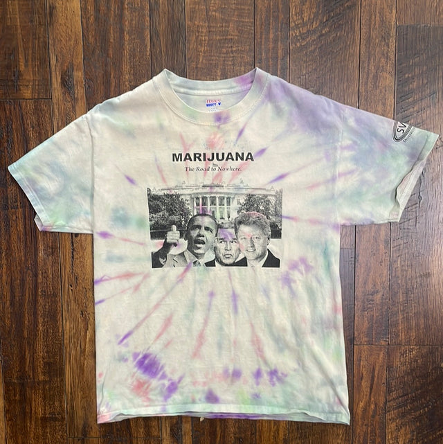 Vintage Y2K Marijuana Road to Nowhere Shirt M