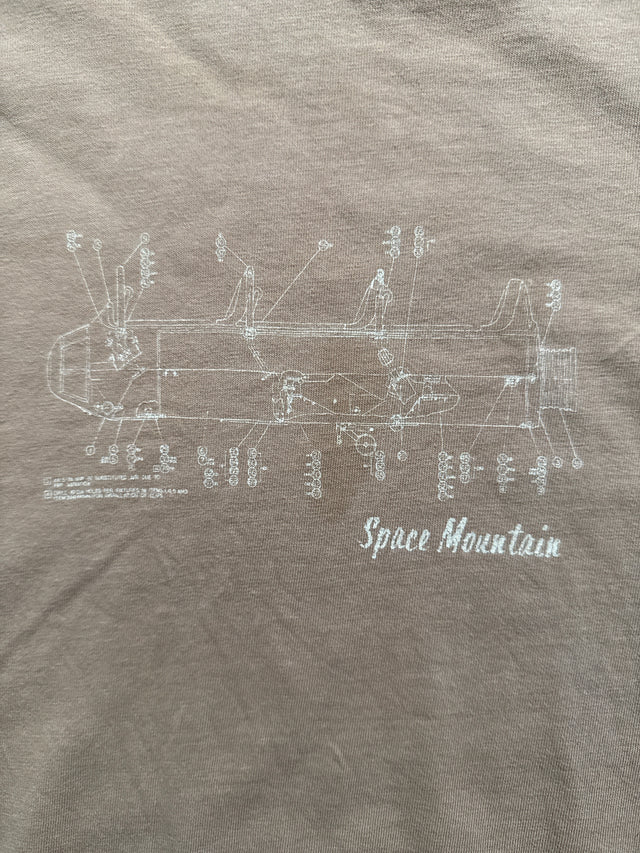Vintage Y2K Disneyland Space Mountain Blueprint T-Shirt Large