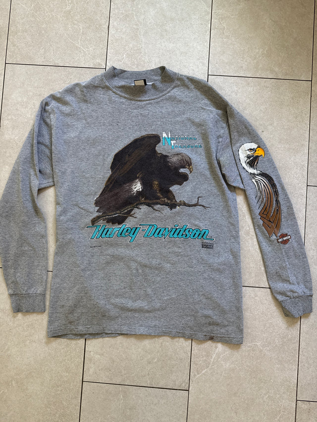 Vintage 1990s Harley-Davidson National Treasure Eagle Long Sleeve T-Shirt Size Large