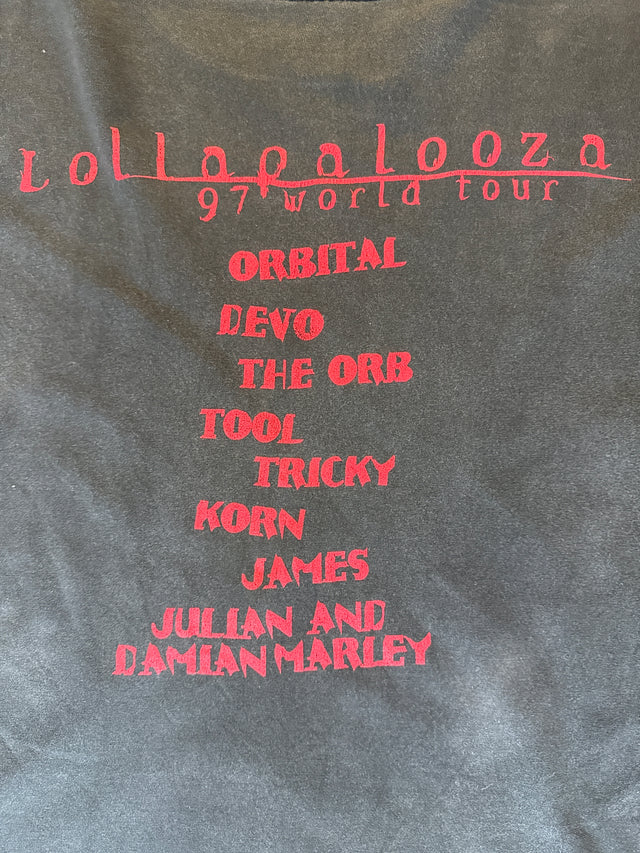 Vintage 1997 Lollapalooza World Tour T-Shirt XL, Black, Giant Tag