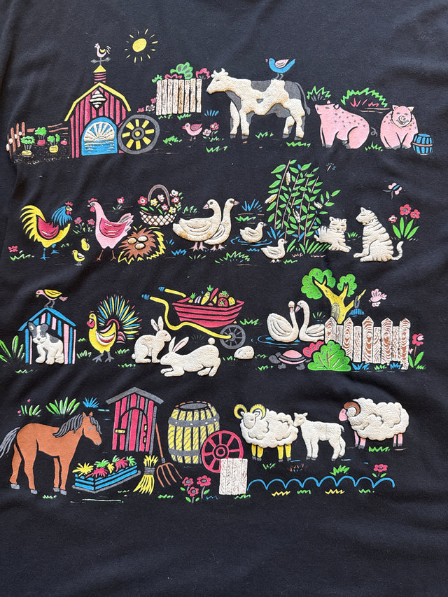Vintage 1992 Marcy’n Me Farm Animals Puff Print Tee Made in USA One Size