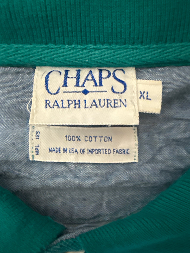 1990s Chaps Ralph Lauren Teal Polo – XL