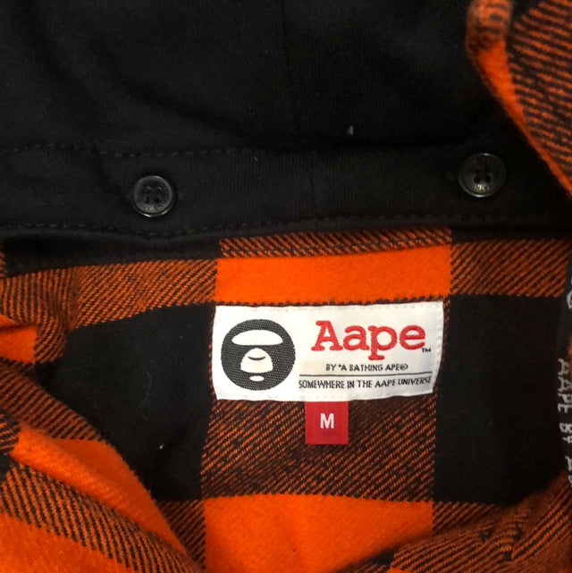 AAPE Workers Union BY *A BATHING APE Flannel Hoodie M